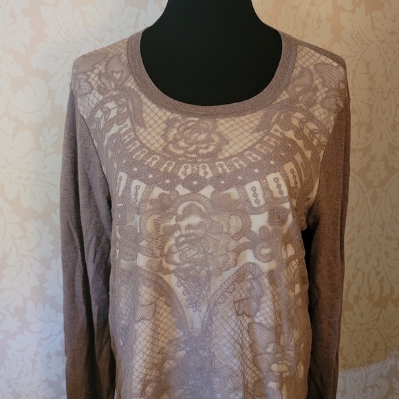 Simply Vera VeraWang Mock-Layer Lace Sweater! - Picture 2 of 10